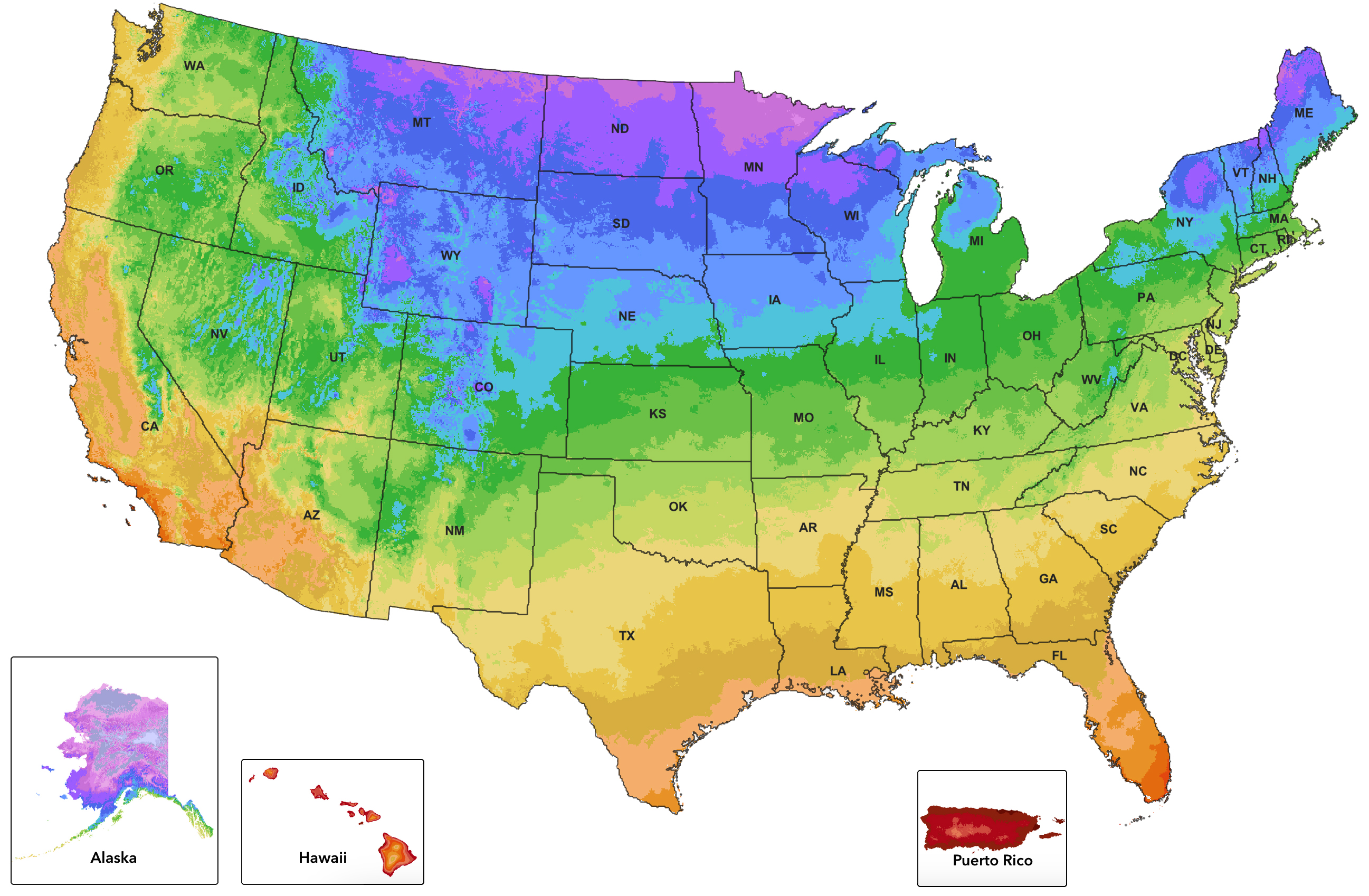 USDA Hardiness Zone Map